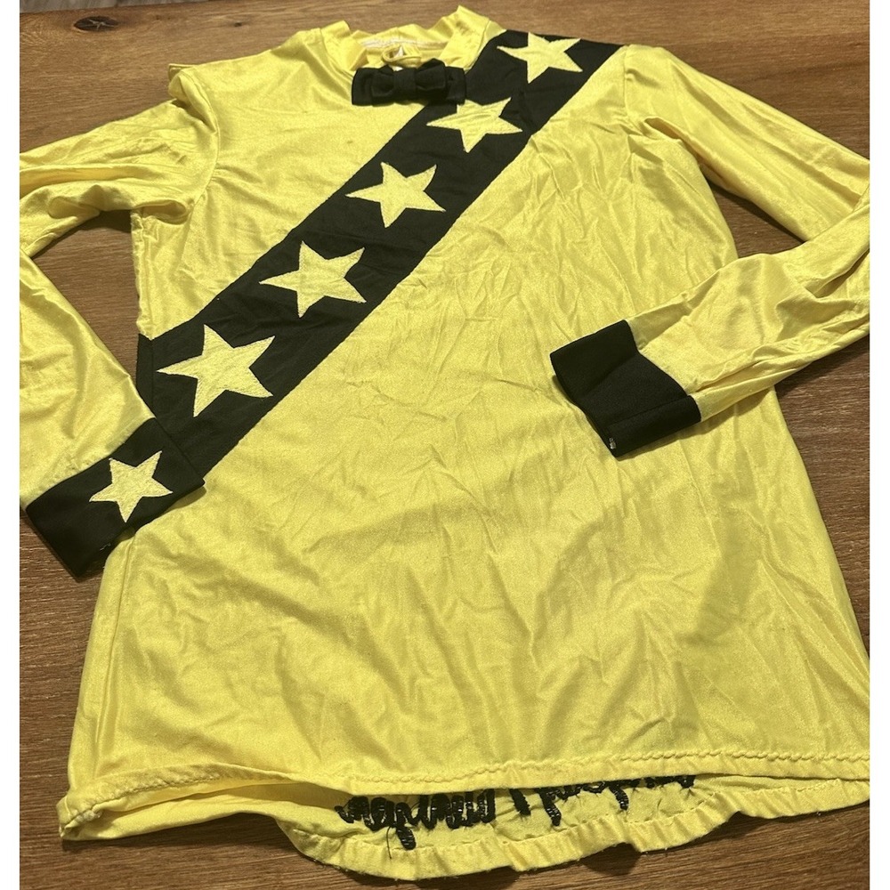 Vintage 70's Jockey Silks Horse Racing Track Suit Yellow Stars Jockey Jacket